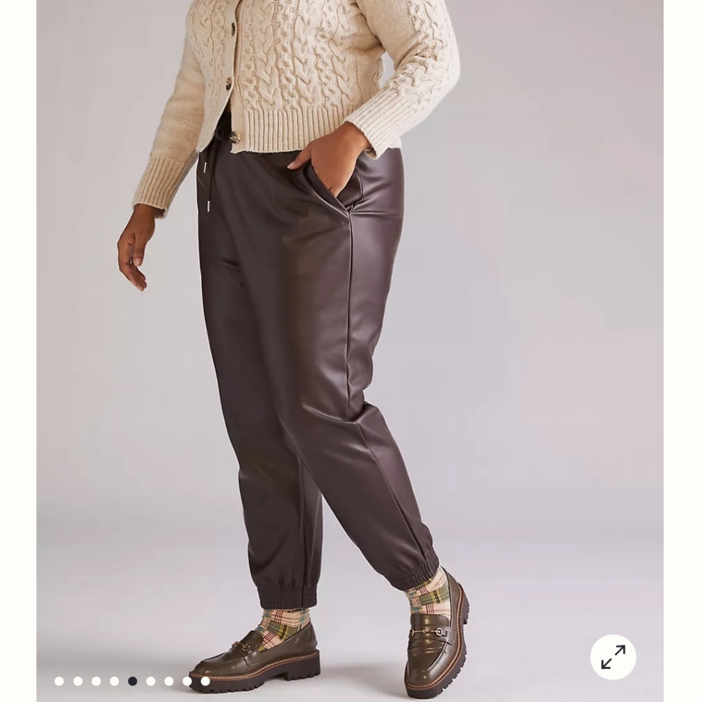 NWT ANTHROPOLOGIE FAUX LEATHER JOGGERS Size 1X